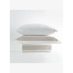 Luna Battal Boy Nevresim Takımı %100 Organik Pamuk Saten Keten Çerçeveli Krem 240x220 Cm
