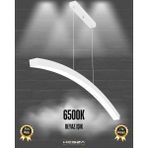 Luna (Beyaz Kasa, Beyaz Işık) Ledli Modern Sarkıt Linear LED Avize Salon Mutfak Oturma Odası Yatak Odası Antre Hol LED