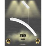 Luna (Beyaz Kasa, Sarı Işık) Ledli Modern Sarkıt Linear LED Avize Salon Mutfak Oturma Odası Yatak Odası Antre Hol LED