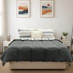 Luna Bueno Sherpa Comforter Çift Kişilik Uyku Seti - Gri