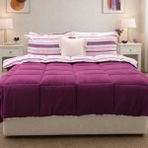 Luna Bueno Sherpa Comforter Çift Kişilik Uyku Seti - Mor