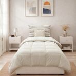 Luna Bueno Sherpa Comforter Tek Kişilik Uyku Seti - Beyaz