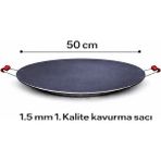 Luna Çeyiz Hediyelik 50 cm Kavurma Sacı – Geleneksel Et Sacı-Ahşap Kulplu Kara Sac Tava – 1.5 mm Kalınlık – Ocak, Mangal ve Kamp Uyumlu - Siyah - 35 CM - 40 CM - 45 CM - 50 CM