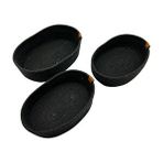 Luna Cucina Jüt 3'lü Oval Siyah 29 cm Organizer