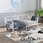 Luna Daybed Metal Karyola Beyaz Ölçü Seçenekli Tek Kişilik