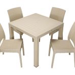 Luna Elit Rattan 90x90 Elit Sandalye Masa Takımı ÇÖLBEJİ
