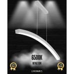 Luna (Gri Kasa, Beyaz Işık) Ledli Modern Sarkıt Linear LED Avize Salon Mutfak Oturma Odası Yatak Odası Antre Hol LED