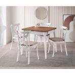 Luna Katlanır Yemek Masa Takımı - Atlantik Çam - Beyaz - 75X80