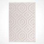 Luna Krem Geometrik Modern Geometrik Etnik Desenli Boho Makinada Yıkanabilir Hafif Hav Toz Vermez Leke Tutmaz Kaymaz Taban Dijital Makine Baskı Halı Oturma Odası Salon Yolluk Koridor Mutfak Halısı