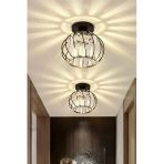Luna Lighting Bella Luce Model Siyah Renk Metal Kristal Taşlı Salon Mutfak Yatak Oturma Odası Plafonyer Avize