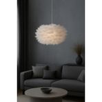 Luna Lighting Flora Model Tüylü Kumaş Modern Estetik Tekli Sarkıt Avize - Beyaz