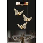 Luna Lighting Kelebek Model Gold Kaplama 3 Renk Metal Salon Mutfak Oturma Yatak Odası Modern Led 3 Lü Sarkıt Avize