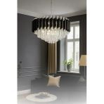 Luna Lighting Kuvars Model Krom Kaplama Şık Tarz Kristal Salon Oturma Yemek Odası Hol Antre Avize