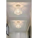 Luna Lighting Meriva Model Modern Luxury Plafonyer Oda Hol Antre Koridor Salon Krom Kare Kristal Taşlı Avize