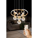 Luna Lighting Yakamoz Model Şık Tarz Modern Salon Yemek Yatak Odası Mutfak 3 Renk Ledli Avize - Gold