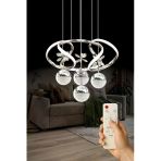 Luna Lighting Yakamoz Model Şık Tarz Modern Salon Yemek Yatak Odası Mutfak Krom Kaplama 3 Renk Ledli Avize