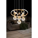 Luna Lighting Zümrüt Model Şık Tarz Modern Led Avize 3 1 Gold Ledli Salon Avize - 4