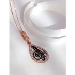Luna Luster 18 Ayar Altın Kaplama Damla Rose Osmanlı Tuğra Tasarım Kadın Gümüş Kolye