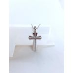 Luna Luster 18 Ayar Altın Kaplama Işıltılı Cross Pendant Çapraz Haç Kadın Gümüş Kolye Doğum Günü Hediye