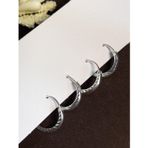 Luna Luster 925 Ayar Gümüş Kalemli Dörtlü Tragus Helıx Trend Kadın Halka Küpe 2 Sevgililer Günü Hediye