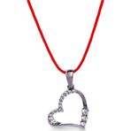Luna Luster 925 Ayar Gümüş Kırmızı İp Işıltılı Kalp Tasarım Kadın Choker Kolye 10
