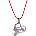 Luna Luster 925 Ayar Gümüş Kırmızı İp Kalp Love Tasarım Kadın Choker Kolye 9