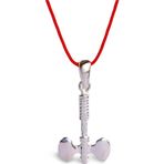 Luna Luster 925 Ayar Gümüş Kırmızı İp Viking Balta Tasarım Kadın Choker Kolye 2