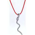 Luna Luster 925 Ayar Gümüş Kırmızı İp Yılan Tasarım Kadın Choker Kolye
