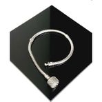Luna Luster 925 Ayar Gümüş Pan Uyumlu Işıltılı Silindir Klipsli Yılan Zincir Charm Tasıyıcı Kadın Bileklik 19