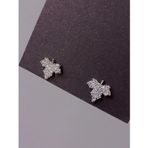 Luna Luster 925 Ayar Gümüş Zirkon Taşlı Yaprak Tasarım Trend Erkek Küpe Anneler Günü Hediye
