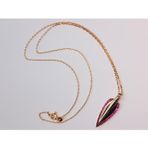 Luna Luster Gümüş Gold Fuşya Ok Tasarım Yaprak Kadın Kolye Sevgililer Günü Hediye