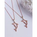 Luna Luster Gümüş Gold Ikili Best Frıend Yunus Trend Kadın Kolye Sevgililer Günü Hediye