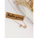 Luna Luster Gümüş Gold Kalp Tasarım Kadın O Harf Kadın Kolye Sevgililer Günü Hediye