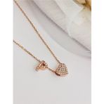 Luna Luster Gümüş Gold Kalp Tasarım Kadın P Harf Kadın Kolye Sevgililer Günü Hediye
