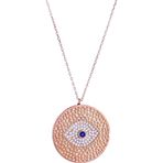 Luna Luster Gümüş Gold Nazar Boncuk Tasarım Göz Kadın Kolye Sevgililer Günü Hediye