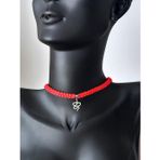 Luna Luster Gümüş Kırmızı İp Yılan Tasarım Kişiselleştirilebilir Choker Kadın Kolye Sevgililer Günü Hediye