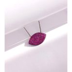 Luna Luster Gümüş Pembe Damla Tasarım Oval Göz Kadın Kolye Sevgililer Günü Hediye
