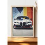 Luna Marissa Beyaz BMW Poster - Çerçevesiz Parlak Kağıt Araba Posteri