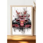 Luna Marissa Ferrari Formula 1 Poster - Çerçevesiz Parlak Kağıt Araba Posteri