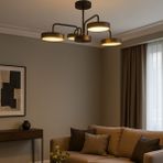 Luna Modern Tasarım Enerji Tasarruflu 4lü LED Avize (3 Renk Işık) Oturma Odası Mutfak Giyinme Odası - Siyah