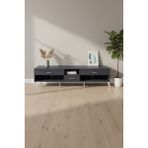 Luna Tv Ünitesi 220 cm Antrasit - Tek Raflı, 3 Çekmeceli Modern Tasarım