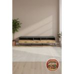 Luna Tv Ünitesi: 220CM, 3 Raflı, 3 Çekmeceli, Antrasit-Çam | Modern Tasarım