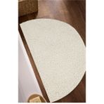 Luna Yarım Ay Kaymaz Taban Yıkanabilir 40X80 cm Tek Parça Banyo / Balkon Paspası - Kemik - 40 x 80 cm