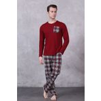 Lunaberry Damat Erkek Bayram Pijama Takımı Ekoseli,uzun Kollu,cepli,mevsimlik 100% Pamuk,çeyiz,damat Bohça
