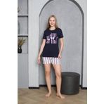 Lunaberry Kedicikli Kadın Şortlu Pijama Takımı,Pamuklu,Çeyiz,Bohça,Ev Giyim