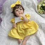 LunaDefano 19 Inch 48 cm Full Vinil Reborn Bebek Mira Nur – Gerçekçi El Yapımı Oyuncak – Saç Ekimi – Bayram & Doğum Günü Hediyesi
