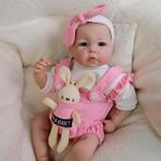 LunaDefano 48 cm (18 Inç) Pembe Reborn Bebek Gerçekçi Yumuşak Dokulu Vinil Bebek Oyuncak 3+ Yaş - 01P-Pembe