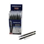 Lunaev 50 Adet Pensan Büro Siyah Tükenmez Kalem M-Medium - 1.0 mm Uç