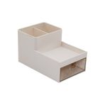 Lunaev TEK ÇEKMECELİ + 3 BÖLMELİ PLASTİK MAKYAJ - TAKI ORGANİZER 16X9.5CM - Y: 5--9.5CM