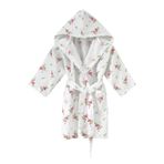 Lunanino Müslin %100 Pamuk Bebek Bornoz 5-7 Yaş Flamingo
